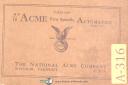 National Acme-Acme-Acme Gridley-National Acme Model C, 9/16\" Five Spindle Screw Machine, Parts List Manual 1929-9/16\"-C-01